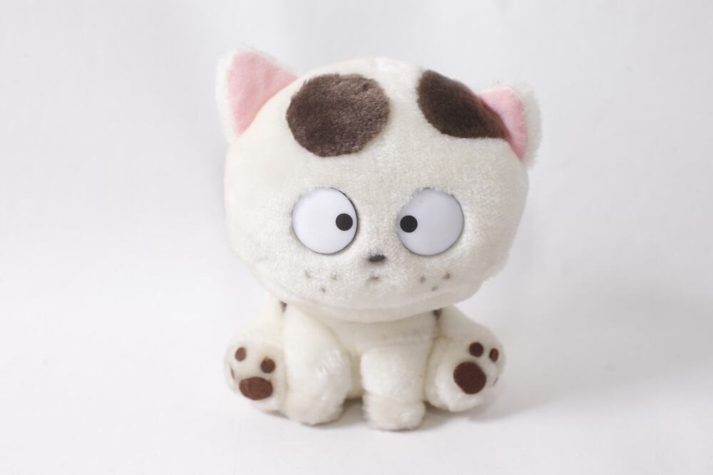 Japan 1993 Sony Tama and Friends Koma Plush Cat White and Brown ~ 260917-WH 400